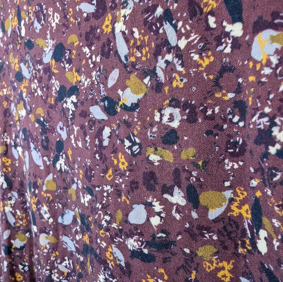 L.L.Bean Prima Supima  Cotton Purple Burgundy Printed Turtle Neck XL Reg Woman's - Picture 5 of 7